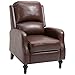 HOMCOM Poltrona Relax Reclinabile 90° e 150° Manuale per TV, Soggiorno, Camera, Design Moderno in Pelle 73x86x104cm