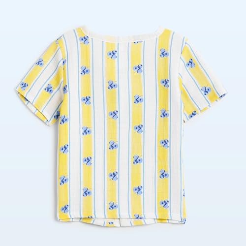 Image of The Boo Boo Club Kid'S 100% Muslin Organic Cotton Printed Button Shirt and Short Set | Half Sleeve Shirt | Summerwear Set | Kids Cothing Wear Set