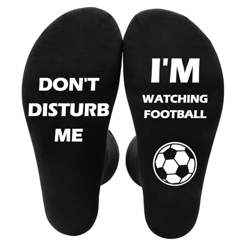 Maudzlan Chaussettes de Football Chaussette avec inscription « Don't Disturb I'm Watching » - Cadeau amusant pour homme et femme, Noir, 11