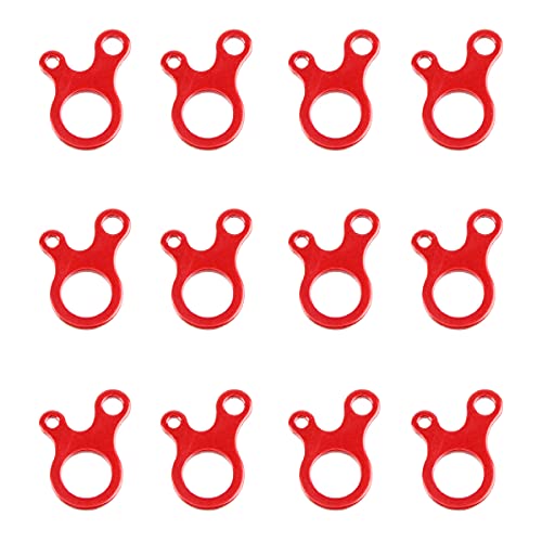 Azarxis Aluminum Alloy Paracord Tensioners Rope Adjuster, Ultralight Strong Tent Guyline Cord Adjuster Wind Rope Buckle for Hiking Camping Backpacking Picnic Shelter - 12 Pack (Red (Snail Shape))