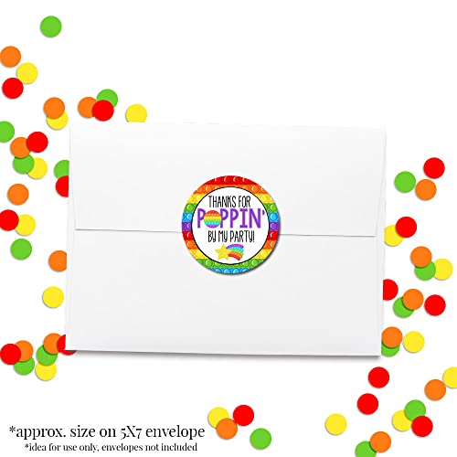 Pop On Over Popper Fidget Toy Thank You Sticker Labels For Kids, 40 2" Party Circle Stickers By Amandacreation, Great For Party Favors, Envelope Seals & Goodie Bags #TOP2