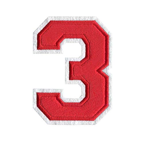 4 1/2" Height Embroidery Iron on Letter Monogram, Big Size Varsity Patch, Premium Custom A - Z Patch for Jackets, Jeans, Hats, Shirts... - Red - 3