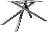 DELIFE Kreuzgestell Rechteck Edelstahl Graphit für Tischplatten ab 200 cm
