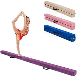 COSTWAY 210 cm Opvouwbare Evenwichtsbalk, Draagbare Vloer Balans Balk met Handvatten, Extra Stevig Gymnastiek Materiaal…
