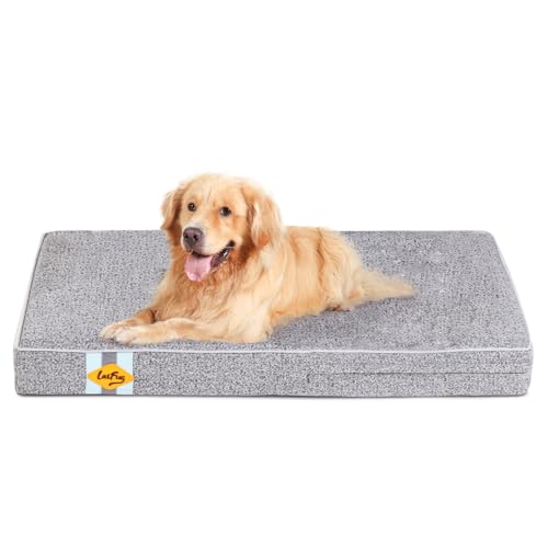 Laifug Orthopedic Memory Foam Pet(40"x 25"x 4",Black)/Dog Bed with Durable Waterproof Liner and Removable Washable Cover 40.0"L x 25.0"W x 4.0"Th Black