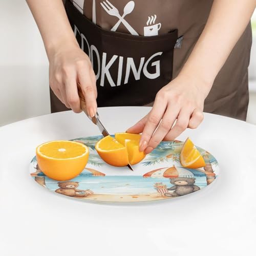Bloc à découper rond en verre pour cuisine et planche de présentation - 8