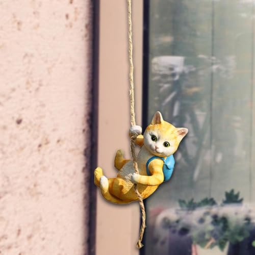 Statue de chat grimpant pour votre balcon ou terrasse - 5