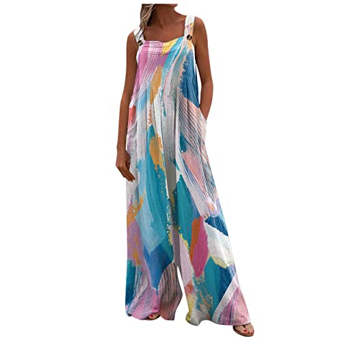 Dodutopzg One Piece Jumpsuits For Women Off Shoulder Cozy Floral Wide Leg Jumpsuits For Women Casual Pockets Non-Adjustable Shoulder Straps Sexy Jumpsuit For Women Large 01-Pink #TOP1