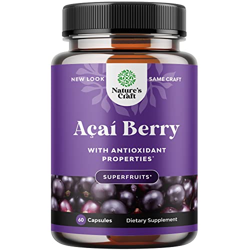 Acai Berry Capsules Antioxidant Supplement - Acai Berry Cleanse Superfood Supplement for Brain Booster Heart Health and Natural Energy Boost - Acai Capsules and Memory Supplement for Brain Health