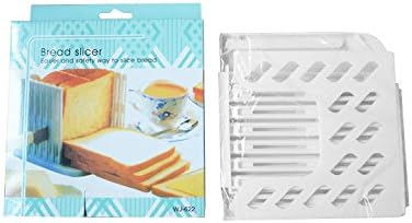 BlastCase Bread Slicer Foldable and Adjustable Bread Toast Slicer Bagel Slicer Loaf Sandwich Bread Slicer Toast Slice Cutter Mold with 4 Slice Thicknesses (white)