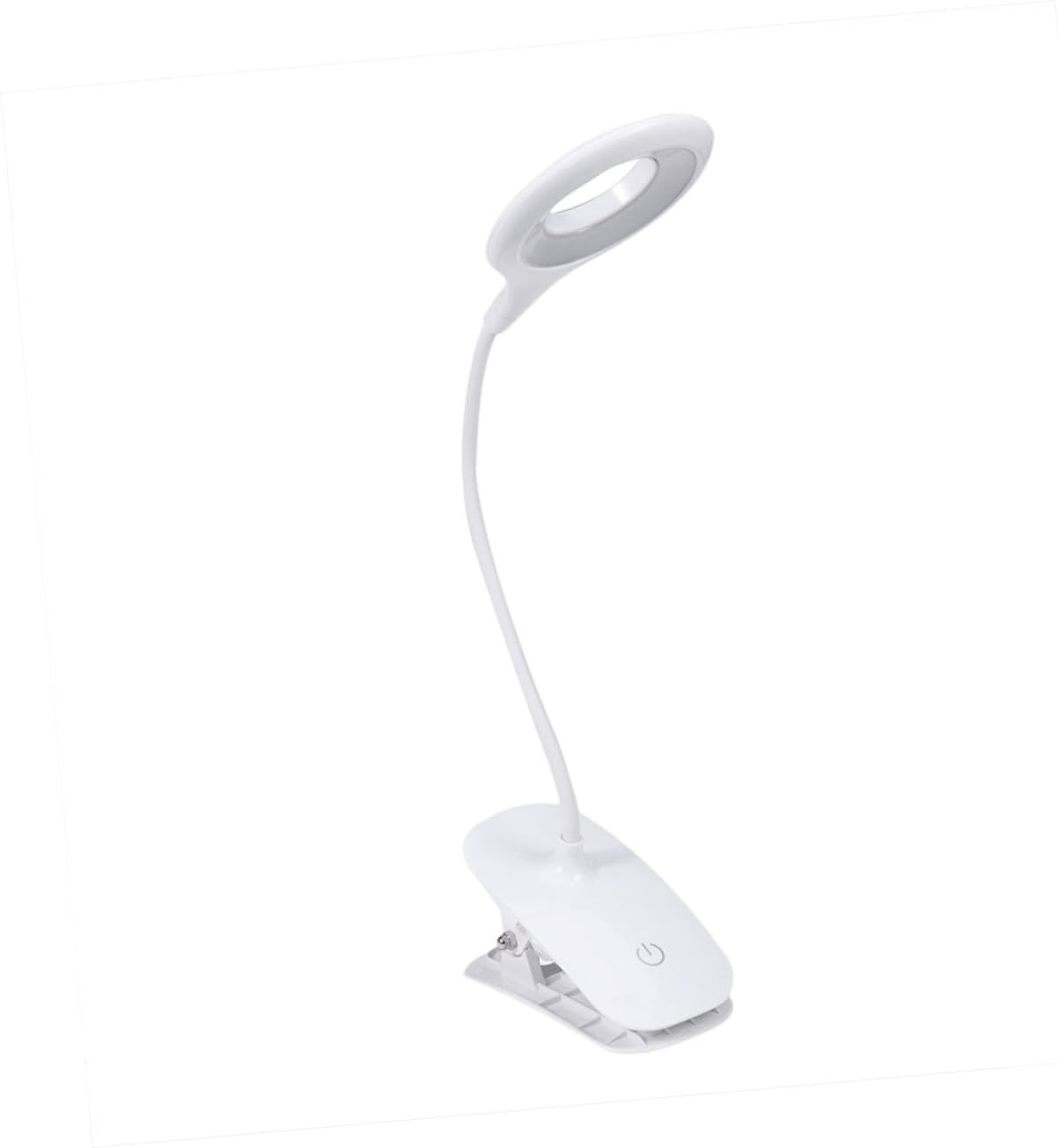 Lurrose 2Pcs USB Rechargeable Clip Booklight Eye Protection Table Lamp with Dimming Modes Flexible LED Night Lamp for Reading Study and Travel White