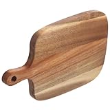 POPETPOP Tabla de Cortar de Madera de Acacia para Cocina Frutas Verduras Quesos Aperitivos Ligera Portátil y Resistente