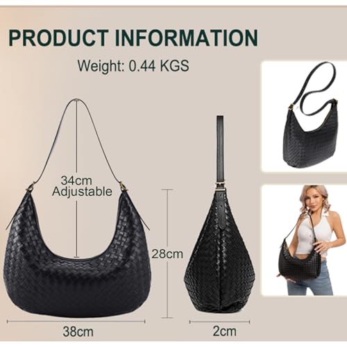 Shoulder Bag Handbag for Women Crossbody Tote Bags Woven Purse Clutch Women's Medium Underarm Hobo With Pocket Large2