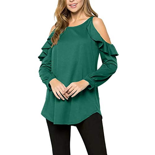 Elecenty T-Shirt à Manches Longues Femmes Huat décontracté à Bretelles pour Femme Casual Shirt Blouse Tops Cover