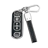 ShuDay Key Fob Case Cover Compatible with Mazda 3/6/8 Miata/Rx-8 Accessories | TPU Soft Case Full Protection with Keychain, Key Fob Shell Cover(Black)