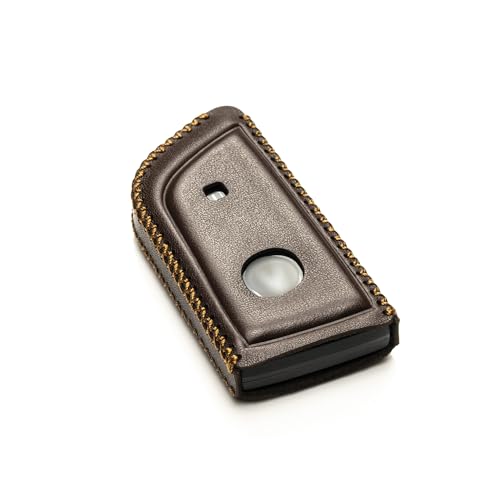Image of Vitodeco Genuine Leather Smart Key Fob Case with Leather Key Strap Compatible for Acura MDX, RDX, ADX, TLX, INTEGRA - 5-Button, Brown
