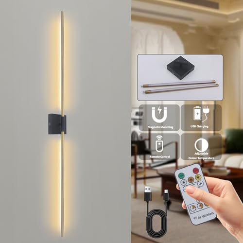 Apliques de pared LED modernos con control táctil regulable y lámpara giratoria 360° 2