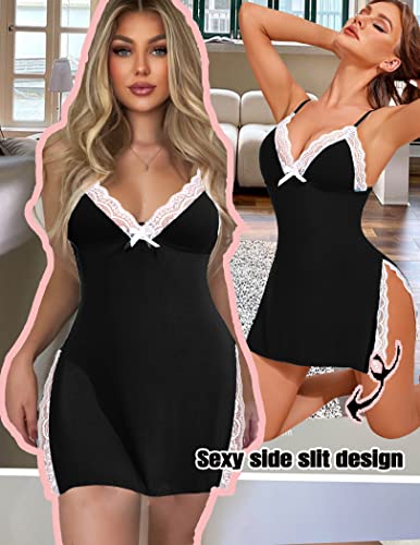 Avidlove Women's Lingerie Sexy Nightwear Spaghetti Strap Nightgown Babydoll Chemise2