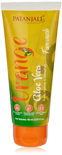 Image of Patanjali Divya Aloe Vera Pamherbals Face Wash, 60 g (Orange)