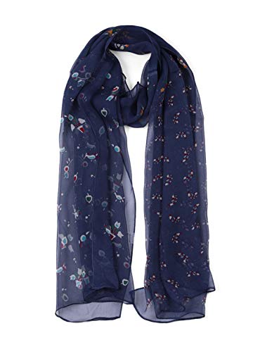 Écharpe florale en mousseline de soie légère et fluide pour femme style bohème été