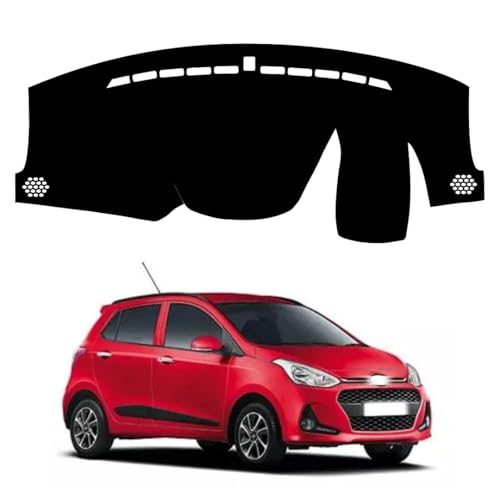 Image of Car Dashboard Cover Compatible with Hyundai Grand I10 2013-2020 Dustproof, UV Resistant | All-Weather Protection | Custom Fit Car Accessories (Balck)