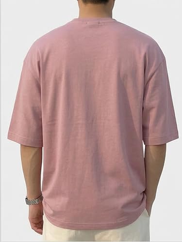 Image of BARKEYO Men's Half Sleeve Round Neck French Terry Graphic Print Oversized Tshirt for Man (Boston-ft) Pack of 2 (in, Alpha, XL, Regular, Red)