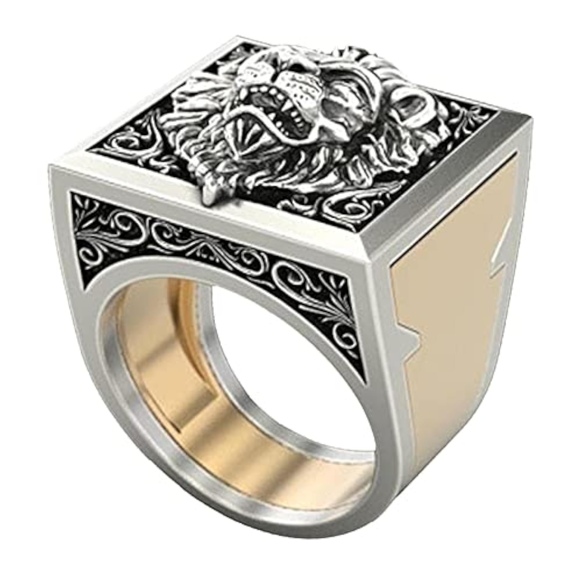 Men's Vintage Lion Combination Ring