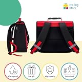 mybagstory Cudowny czerwony tornister dla dziewczynek - dzieci - szkoła - przedszkole - przedszkole - szkoła podstawowa - rozmiar 38 cm - regulowane ramiączka - pomysł na prezent, Miraculous -