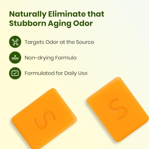 Image of Japanese Persimmon Soap | Body Odor Bar - Old People Smell Cleanser, 2 Pack