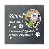 Umitive Individueller Grabstein für Haustiere - Personalisierte Gedenktafel mit Foto & Name - Hundegrab, Tierfriedhof Dekoration - Erinnerungsgeschenk für verstorbene Tiere (Style B)