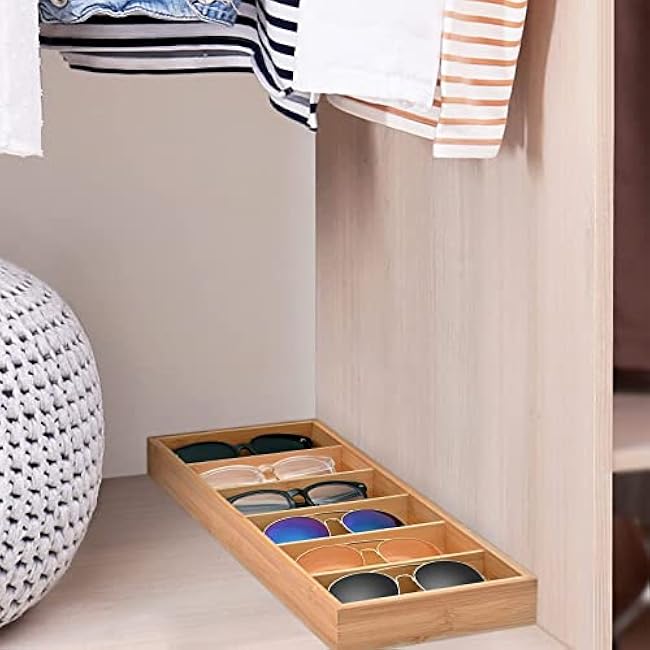 Natural bamboo Glasses Eyeglass Eyewear Sun glasses Sunglasses Box Storage Case Tray Display Showcase Organizer Box