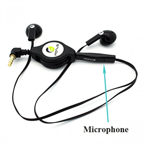 Black Retractable Stereo Headset Wired Dual Earbuds Earphones With Microphone For Net10, Straight Talk, Tracfone Lg Power, Sunrise, Lucky, Access, Optimus Dynamic, Dynamic 2, Optimus Logic, Optimus Net, Optimus Q, Optimus Showtime , Optimus Black, Ultimate #TOP2