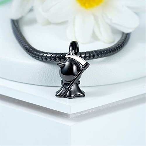 GNOCE Grim Reaper Embraces Heart Gemstone Pendant Dangle Charm 925 Sterling Silver3