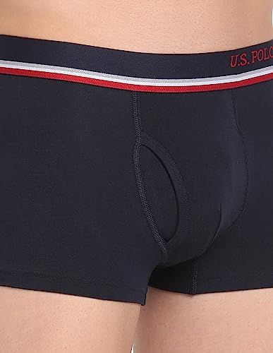 Image of U.S. Polo Assn. Mens Solid Cotton Spandex I014 Trunks - Pack of 2