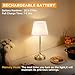 LUTEC 2 Pack Cordless Table Lamp, Battery Operated Lamp with 3 Color Temps and Stepless Dimming, 5200mAh Portable Rechargeable Table Lamp for Restaurant/Bedroom/Bars/Outdoor (Brushed Gold)