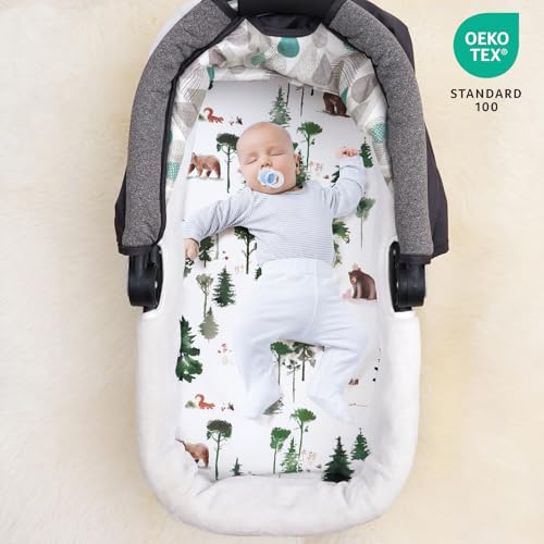Image of david's kids 3 Pack Bassinet Sheets, Ultra Soft Breathable Comfortable Baby Sheet Set for Boys Girls Neutral, Univeral Fit for Most Cradle and Bassinet Mattress, Woodland Animals