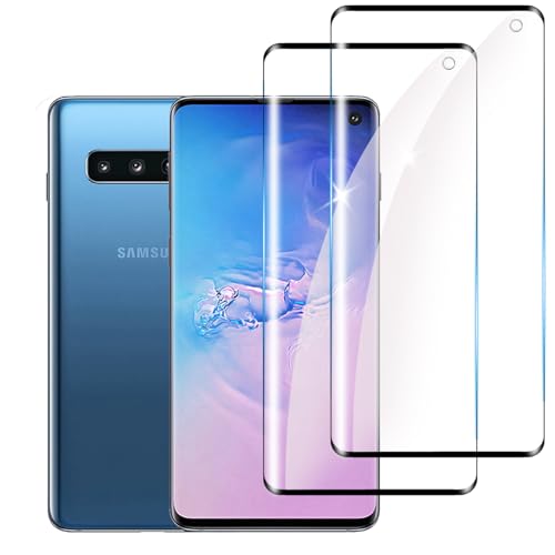 iccdpi [2-Pack] Screen Protector for Samsung Galaxy S10 HD Clear Tempered Glass Film Full Coverage Case Friendly Anti-Scratch Fingerprint Sensor Compatible