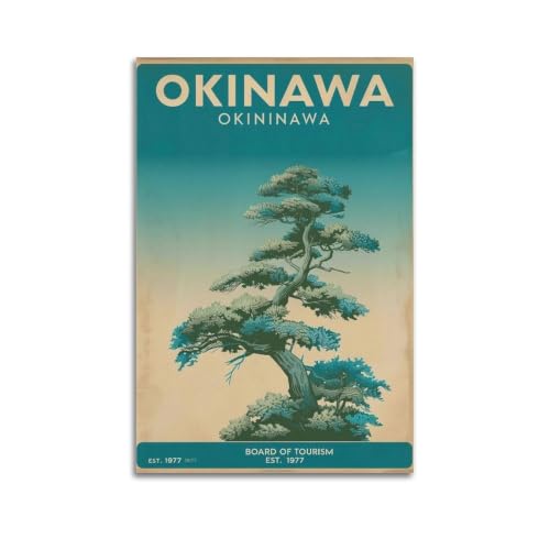 Murales sobre lienzo de Okinawa Vintage para decorar tu sala con estética de viaje retro