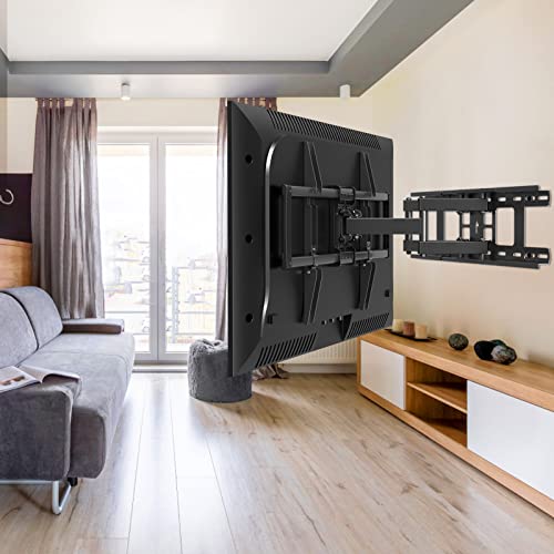 Elived Tv Wall Mount For Most 37-75 Inch Led, Lcd, Oled Tvs, Full Motion Tv Mount Fit 16", 18", 24" Studs, Wall Mount Tv Bracket Swivel And Tilt With Articulating 6 Arms, Max Vesa 600X400Mm, 99 Lbs. #TOP7