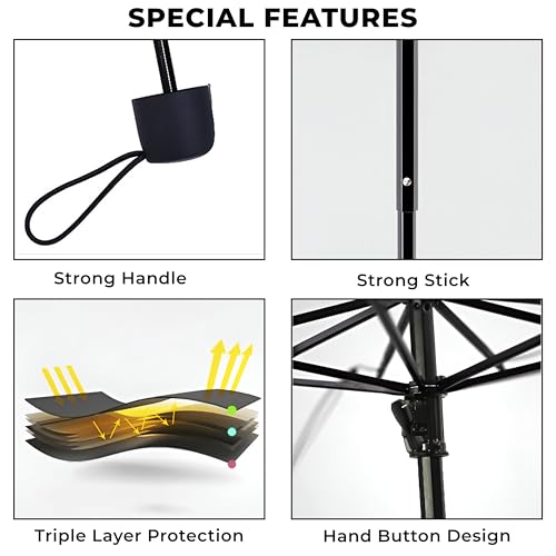 Image of Kraptick Printed Travel Umbrella for Rain, UV, Wind Proof, Water-Proof Umbrella for Men /Women /Boys /Girls /Kids (UMBR-02)