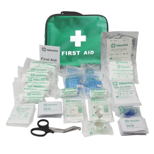 Image of Value Aid BS8599-1:2019 Compliant First Aid Kit, Soft Case, Workplace & Travel Essentials, Fully Stocked, HSE & Safety Standards Size Small