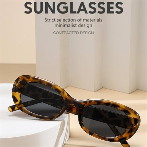 Oval Sungalsses Women Men Vintage Retro Black Sun Glasses Female Small Frame UV4003