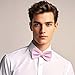 Bskifnn 12 Pcs Bow Tie Classic Solid Color Satin Bow Tie Adjustable Neck Bowtie for Men Wedding Party (12, Pink)