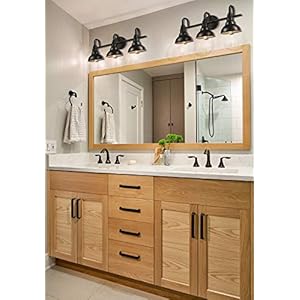 Diryzon eul farmhouse bath vanity wall light 3 light barn sconces lighting oil rubbed bronze finish  urban country home decor