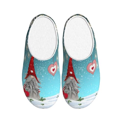 Chaussons d'hiver EdWal en peluche motif nain de Noël Noir 39 EU