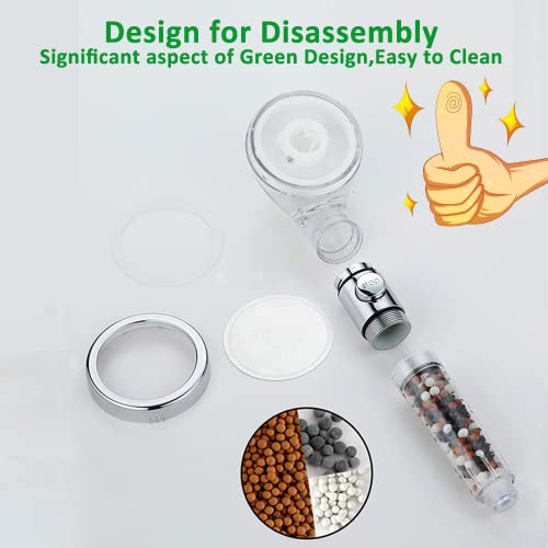 AYI Regadera Filtrada con Soporte, Manguera Metálica, Alta Presión, Manual, Purificadora de Agua Dura, Suavizador, Multi Modos, para Piel y Cabello Suave miniatura 4