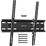 BONTEC Ultra Slim TV Wall Bracket, Tilting TV Wall Mount for 23-60 Inch Flat and Curved TVs, Low Profile Wall Mount 30mm from Wall, Universal TV Mount Holds 45kg, Max VESA 400x400mm, Secure Lock