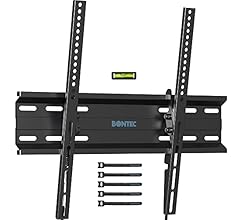 BONTEC Ultra Slim TV Wall Bracket, Tilting TV Wall Mount for 23-60 Inch Flat and Curved TVs, Low Profile Wall Mount 30mm fr…