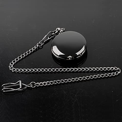 Image of Tiong Smooth Pocket Watch,Personalized Pocket Watch,Customized Watches for Men,Engraved Pocket Watches for Father's Day with Chain