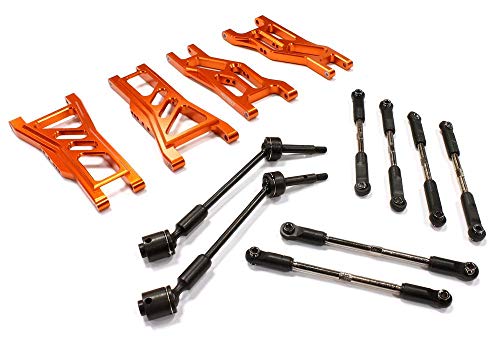 Integy RC Model T8129ORANGE Billet Complete Extended EXT Suspension Set+Drive Shafts for 1/10 Slash 2WD